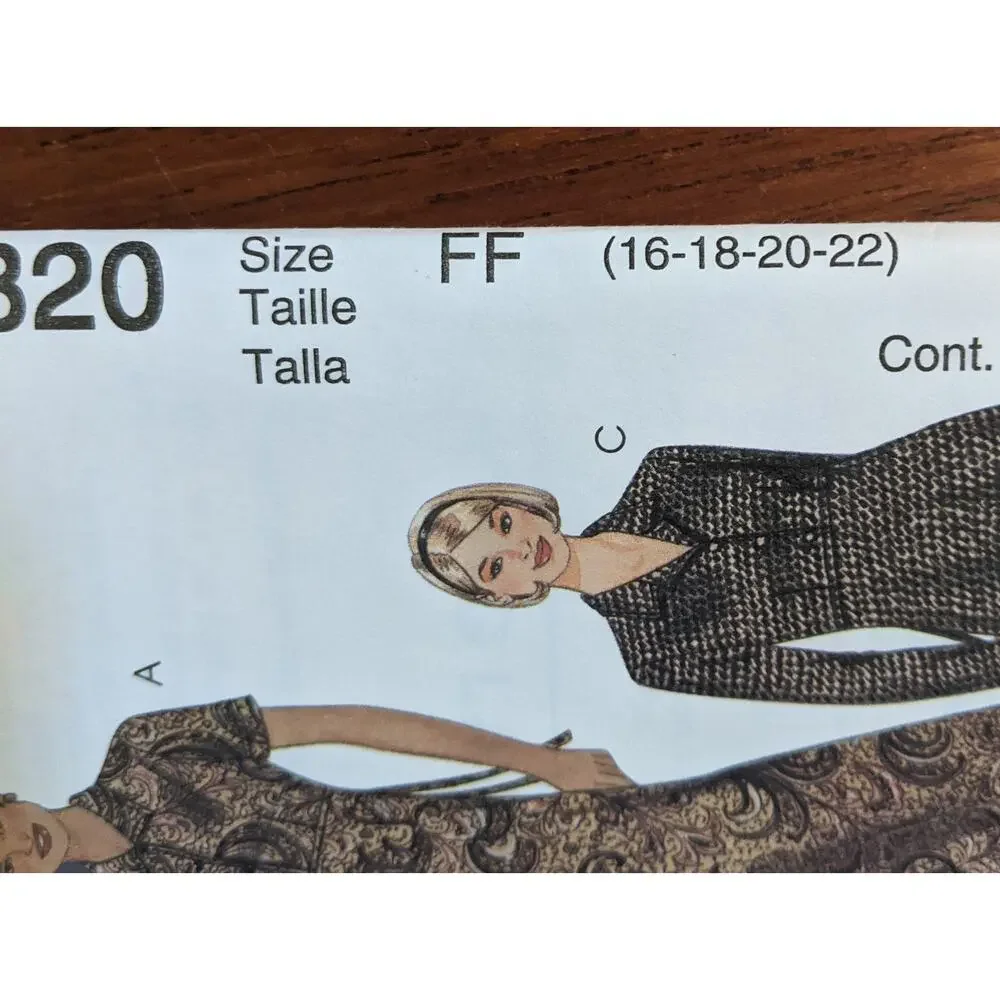 UNCUT McCalls Pattern 3820 Dress 16-22